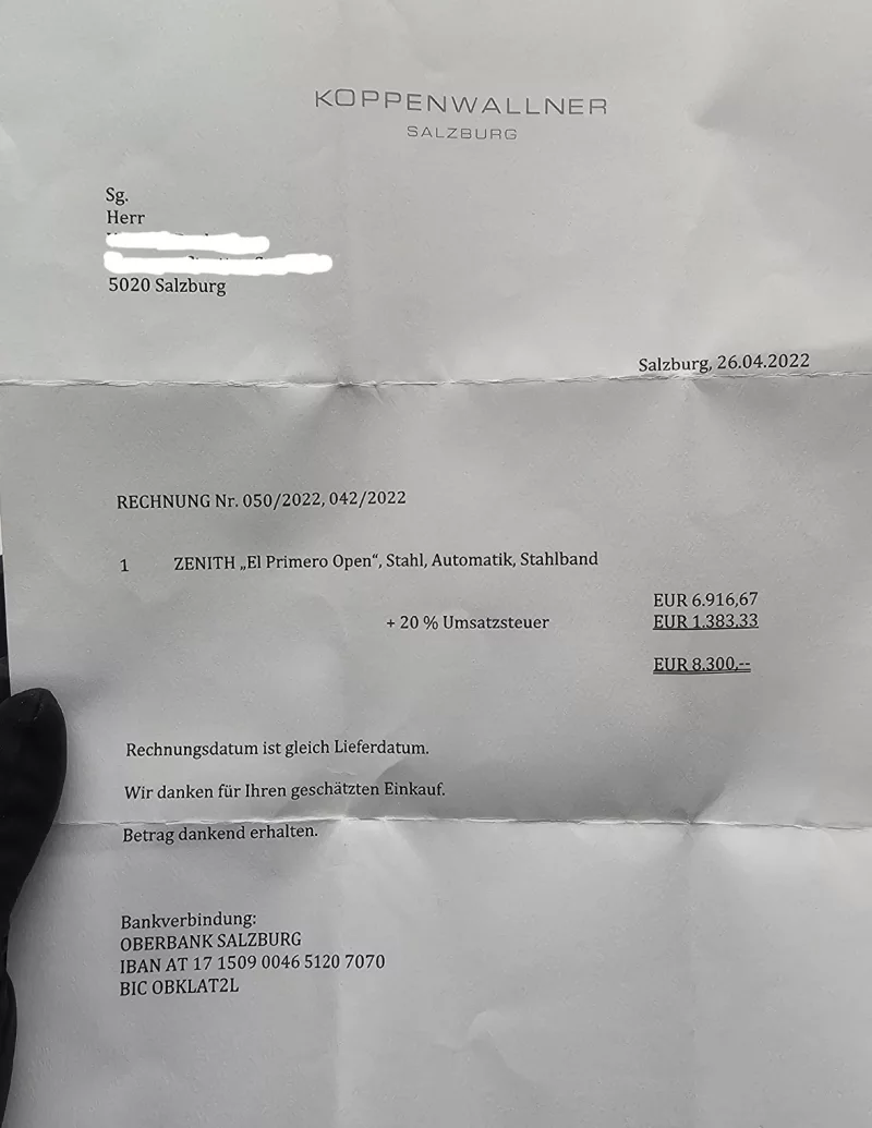 Zenith El Primero Chronomaster Open blue 42mm Full Set + RG