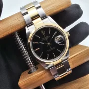 Rolex Oyster Perpetual Date 18k Stahl/Gold No Holes Full Set LC100